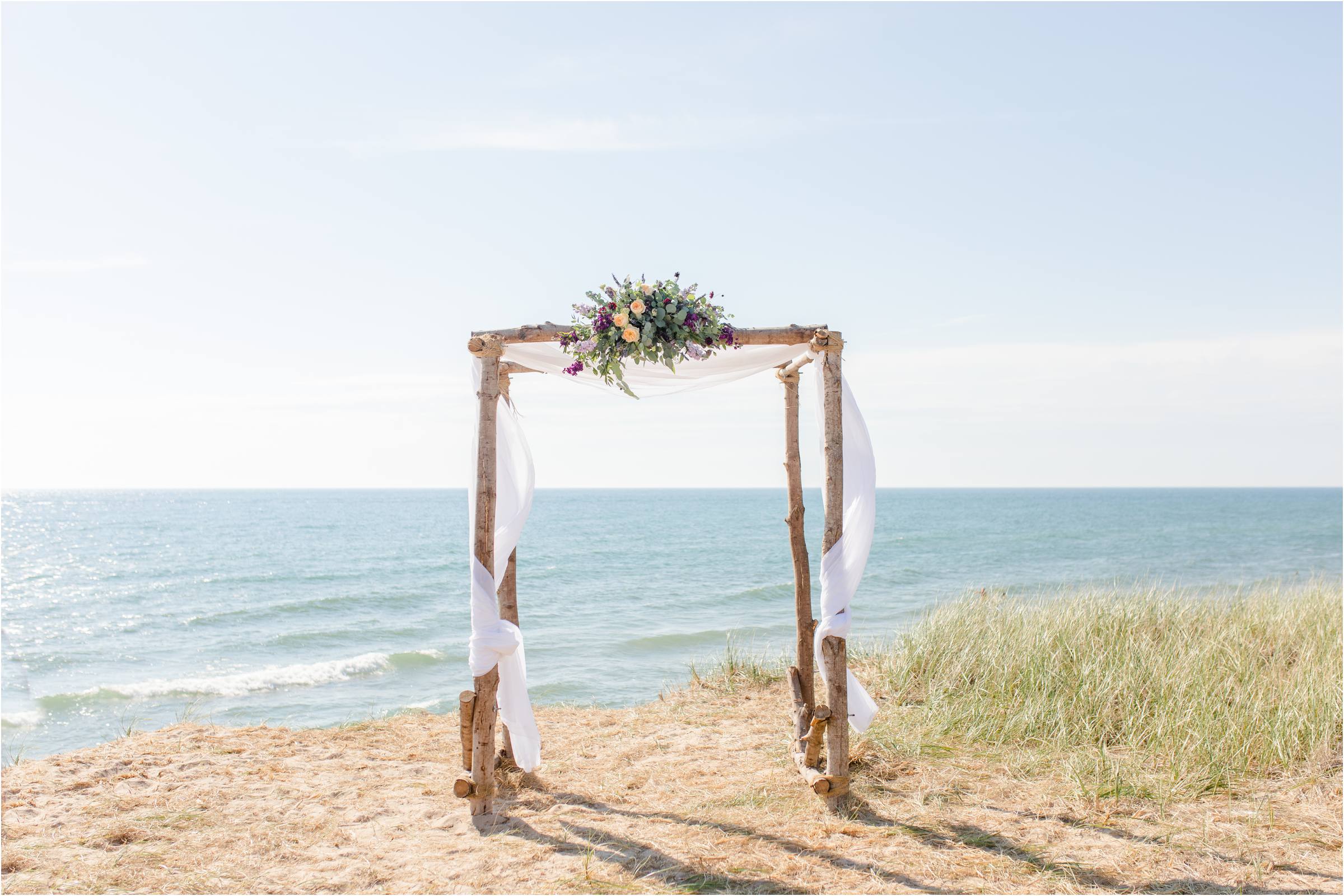 Wedding! Elyse &amp; Phillip Lake Michigan Beach Wedding