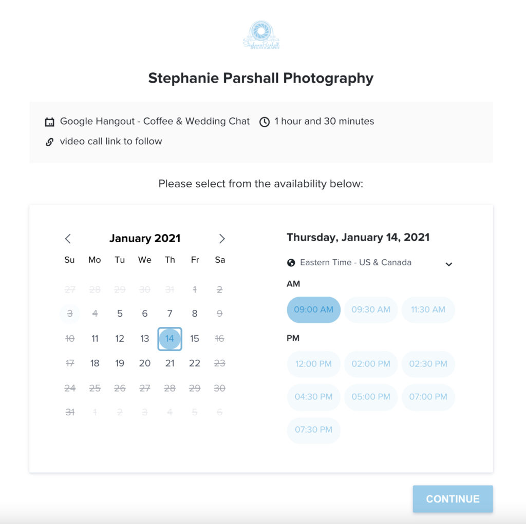 Scheduling with Stephanie Parshall Photography